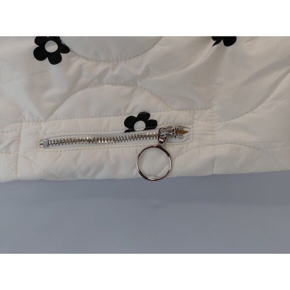 Lovelo Womens White Quilted Floral Puffer Jacket Large - Picture 11 of 13